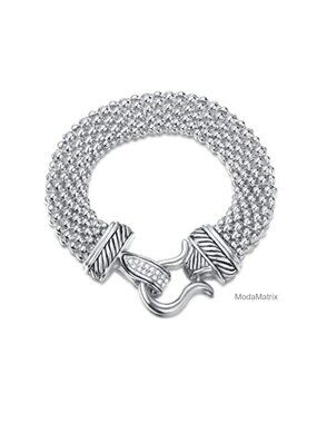 UNY Antique Popcorn Chain Designer Inspired Bracelet, Magnetic Clasp, Women's